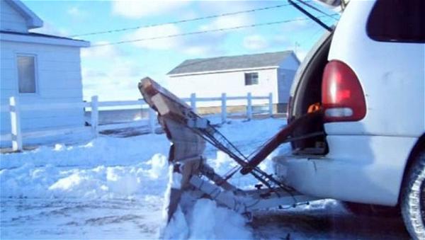 Car Reverse Snow Plow Build