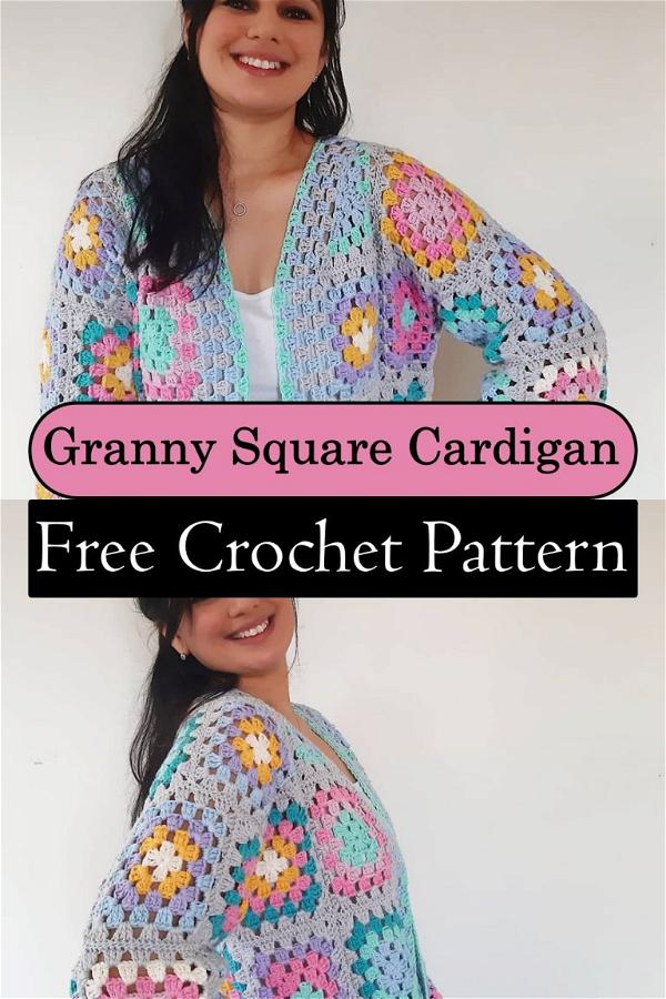 20 Free Crochet Granny Square Cardigan Patterns - Mint Design Blog