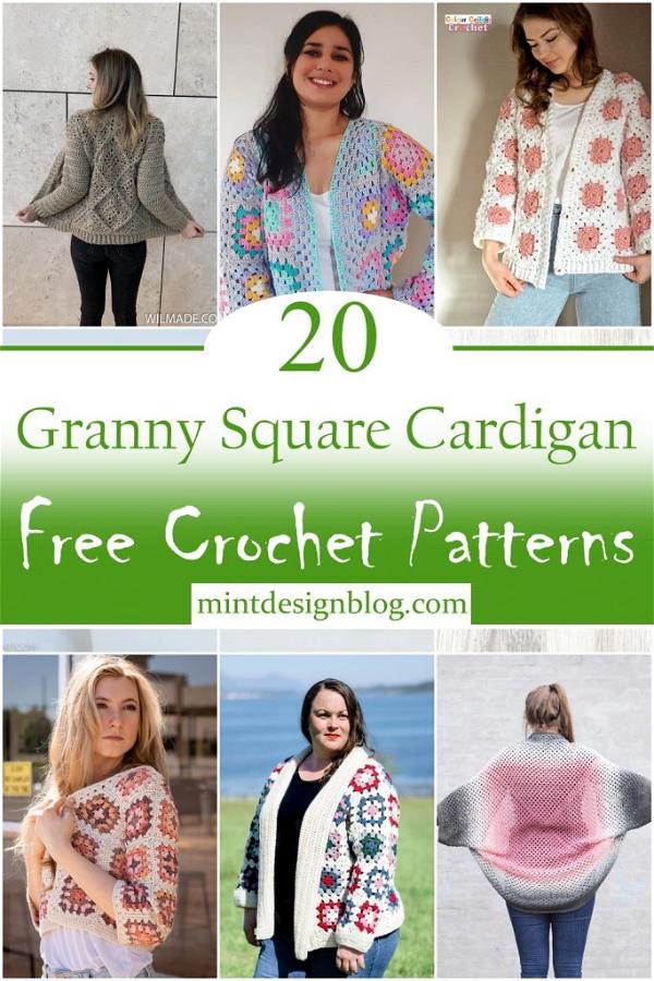 20 Free Crochet Granny Square Cardigan Patterns Mint Design Blog