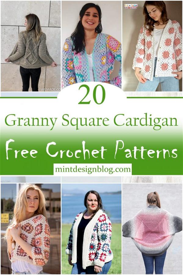 20 Free Crochet Granny Square Cardigan Patterns - Mint Design Blog