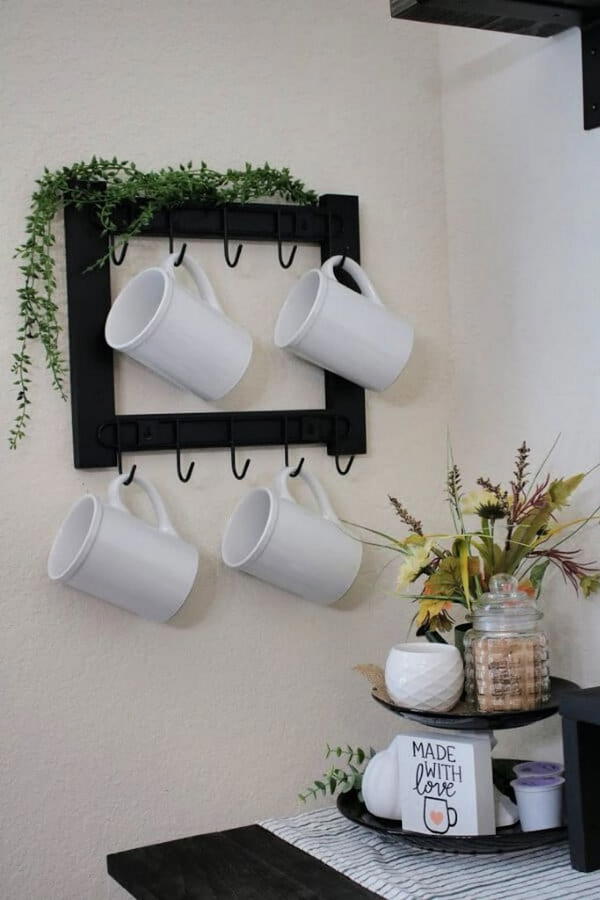 DIY Coffee Mug Rack Without Power Tools