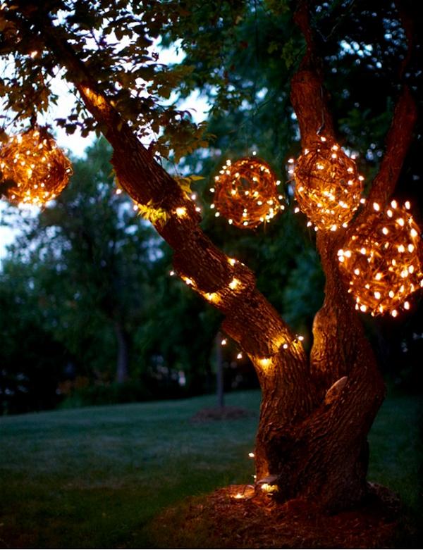 DIY Grapevine Garden Lights