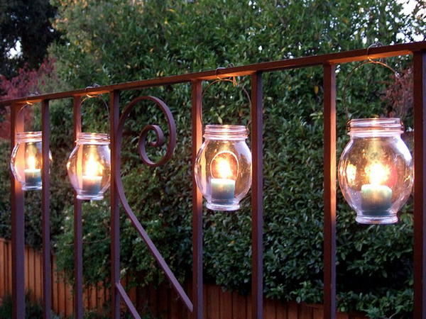 DIY Hanging Railing Lanterns