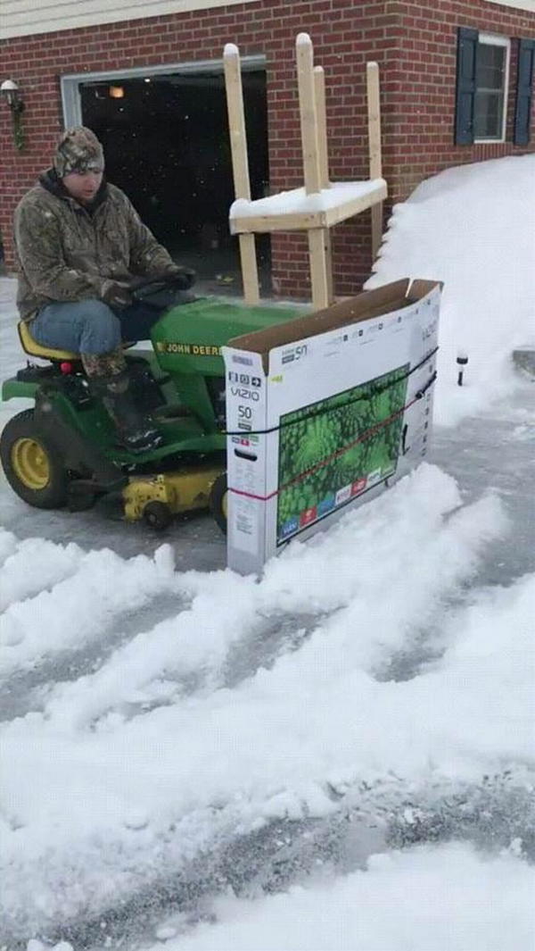 Homemade plow for online riding mower