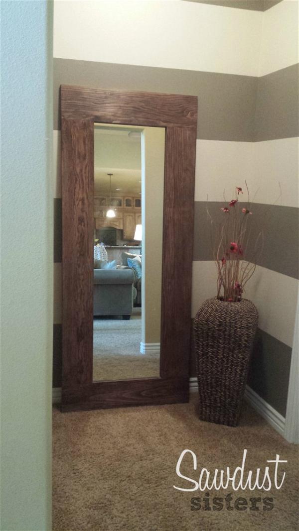 DIY Wood Frame Floor Mirror