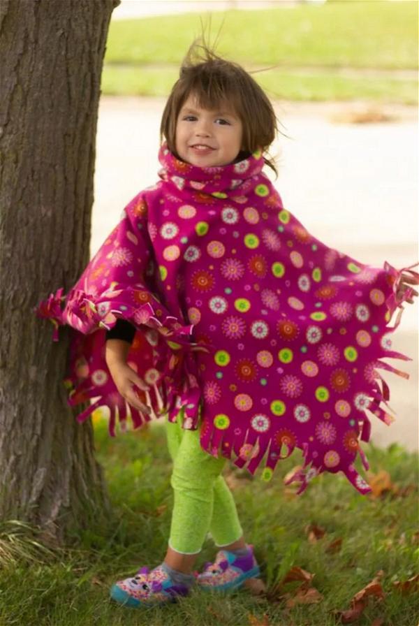 Easy Fleece Poncho Pattern For Kids
