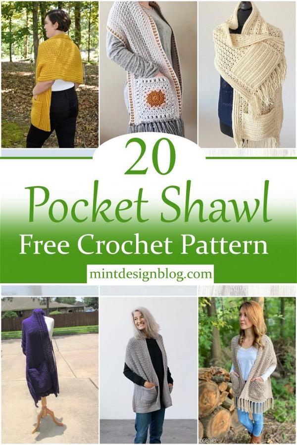20 Free Crochet Pocket Shawl Patterns - Mint Design Blog