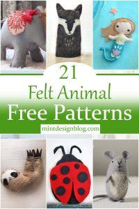 21 Easy And Cute Felt Animal Patterns Free - Mint Design Blog