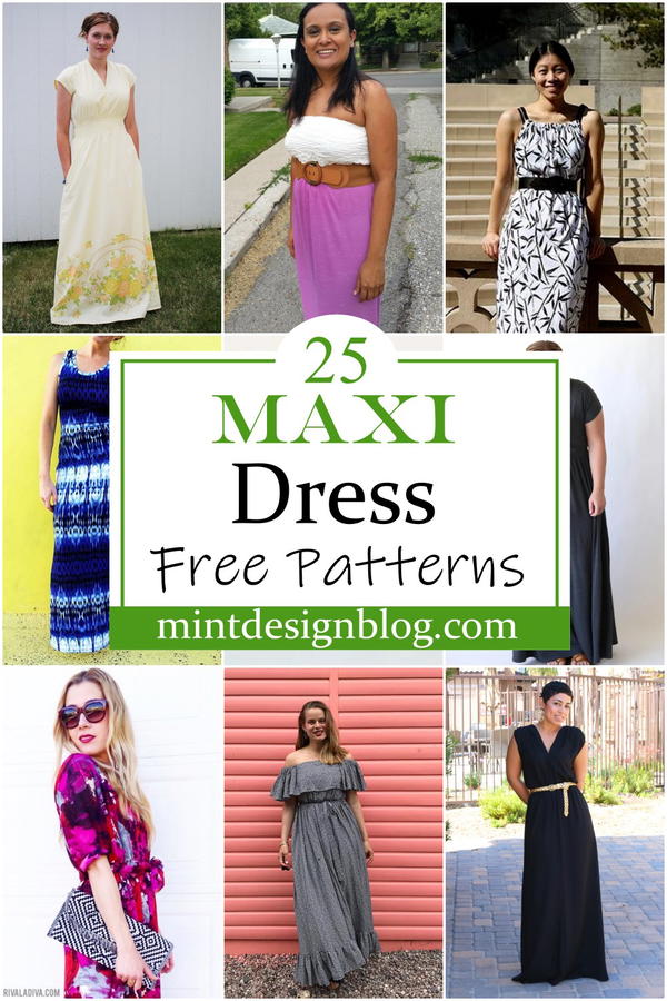 25 Free Maxi Dress Patterns For Year Around - Mint Design Blog