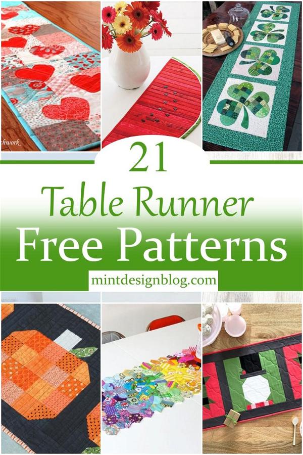 21 Simple Table Runner Patterns Free Mint Design Blog