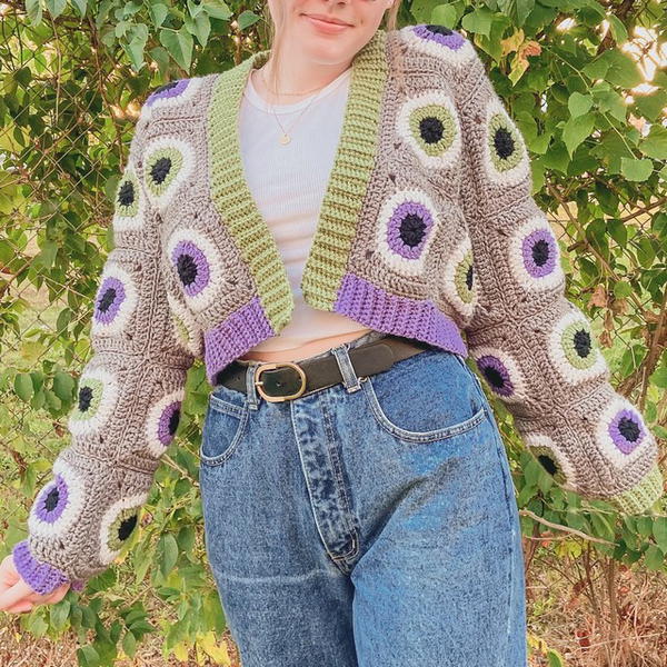 Halloween Granny Square Cardigan