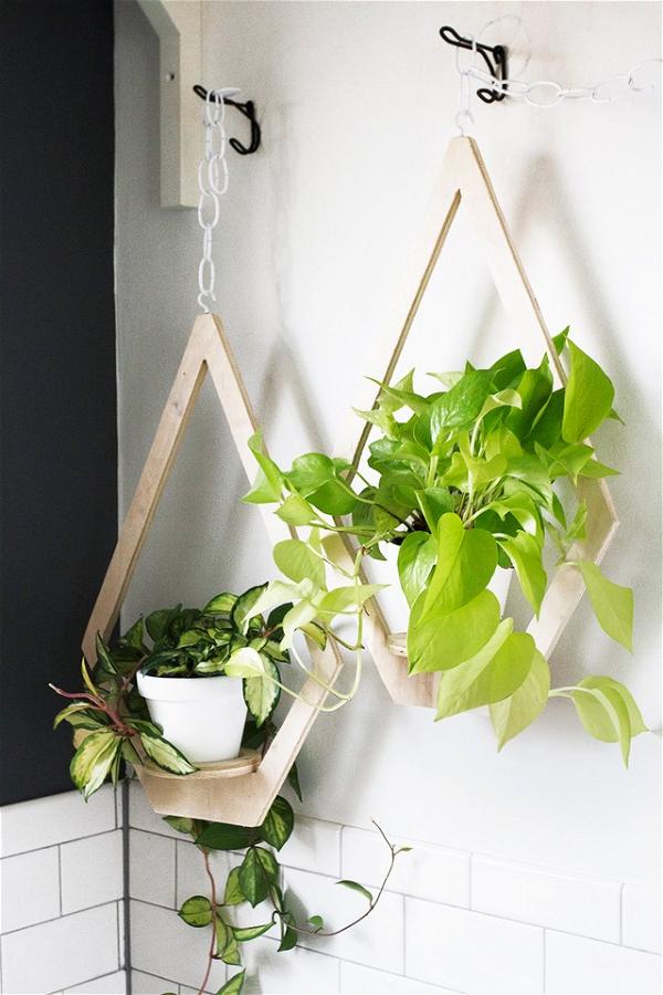 Hanging Garden Decor With Plywood Planter 
