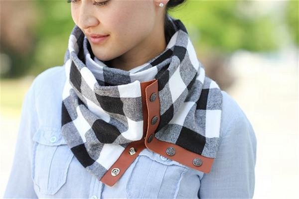 Leather And Flannel Scarf