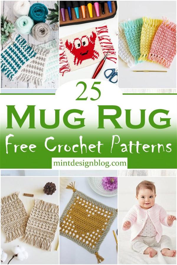 25 Mug Rug Crochet Patterns For Beginners - Mint Design Blog