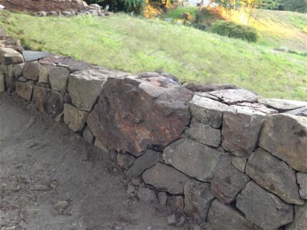 Natural Dry Stacked Stone Wall 