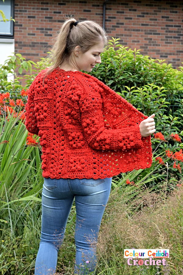 One Color Granny Square Cardigan