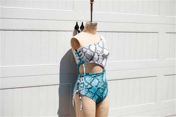 One Piece Swimsuit With Ties Pattern