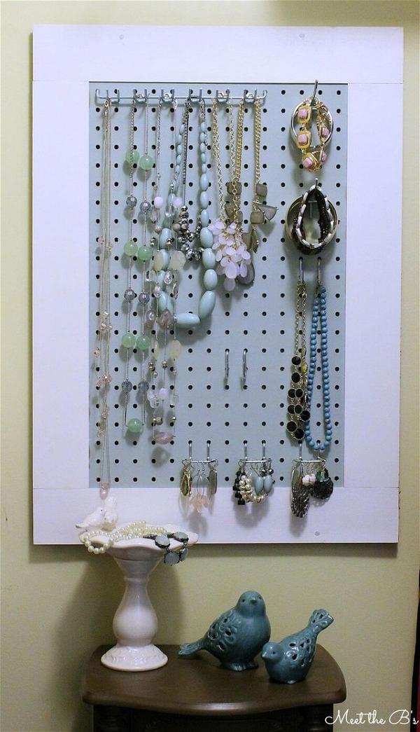 Pegboard Jewelry Organizer Wall Hanging