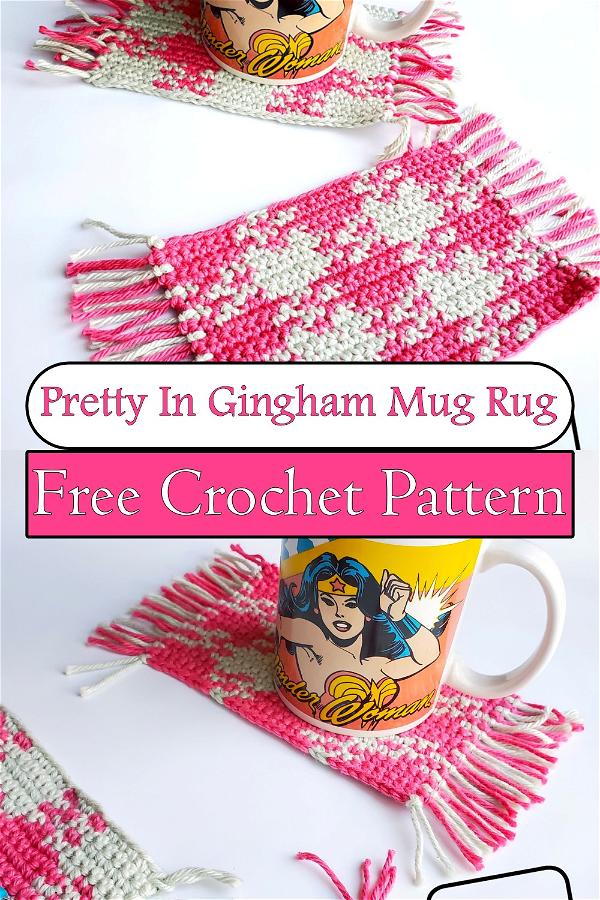 Pretty In Gingham Mug Rug