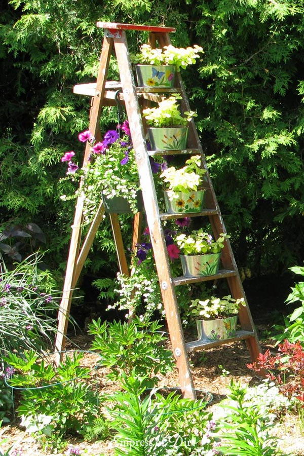 Repeated Pots In Garden