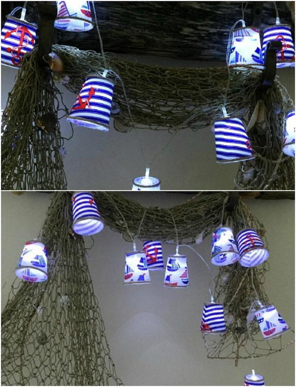 Repurposed Shot Glass Nautical Lights