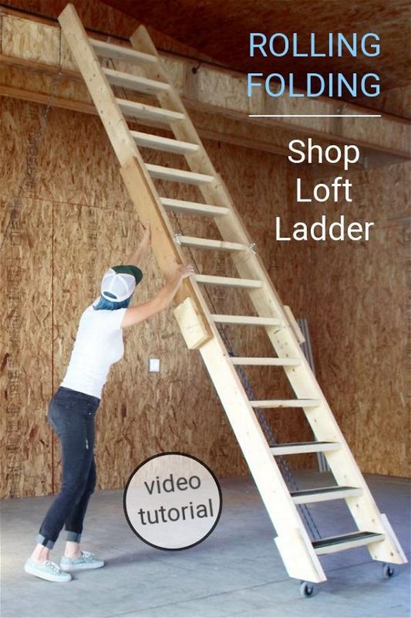 Rolling Folding Shop Ladder