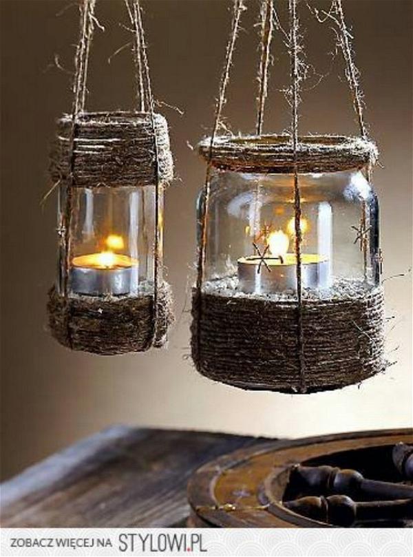 Rustic Twine Jar Lanterns