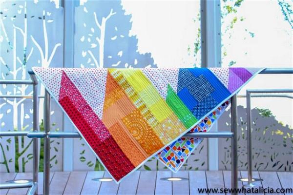 Scrappy Easy Rainbow Quilt Pattern