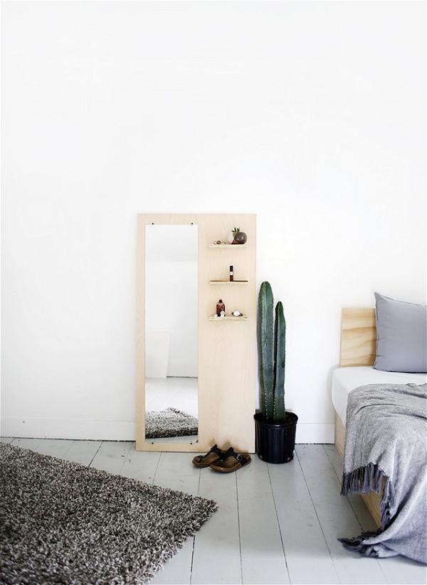 Standing Floor Mirror Using Plywood