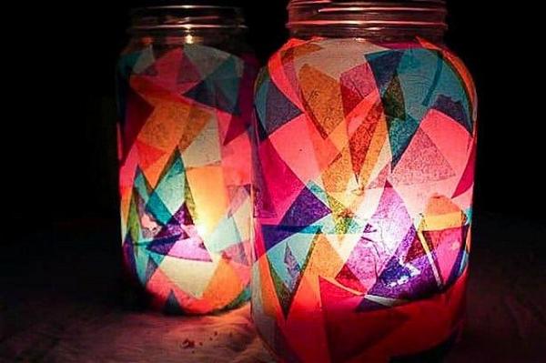 Tissue Paper Jar Lanterns