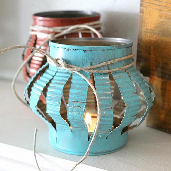 Upcycled Tin Can Tea Lanterns