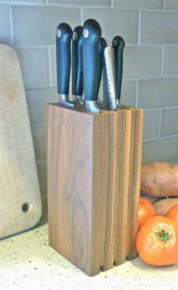 Walnut DIY Knife Block Idea