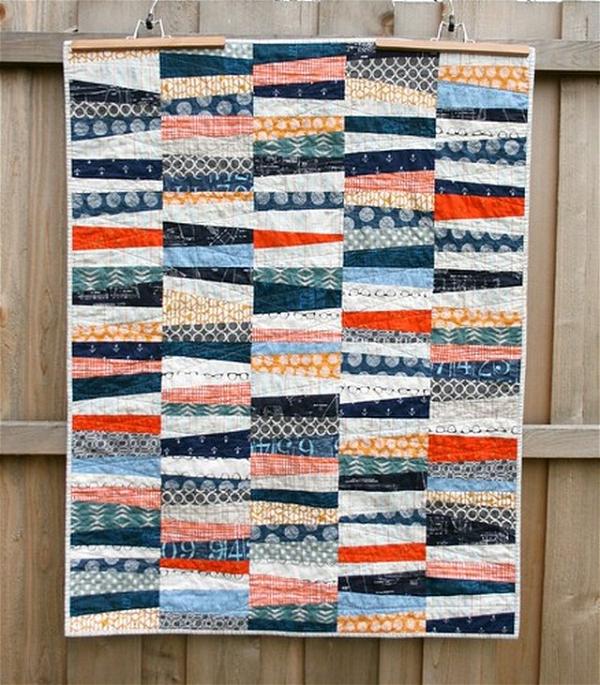 Wonky Stripes Baby Quilt