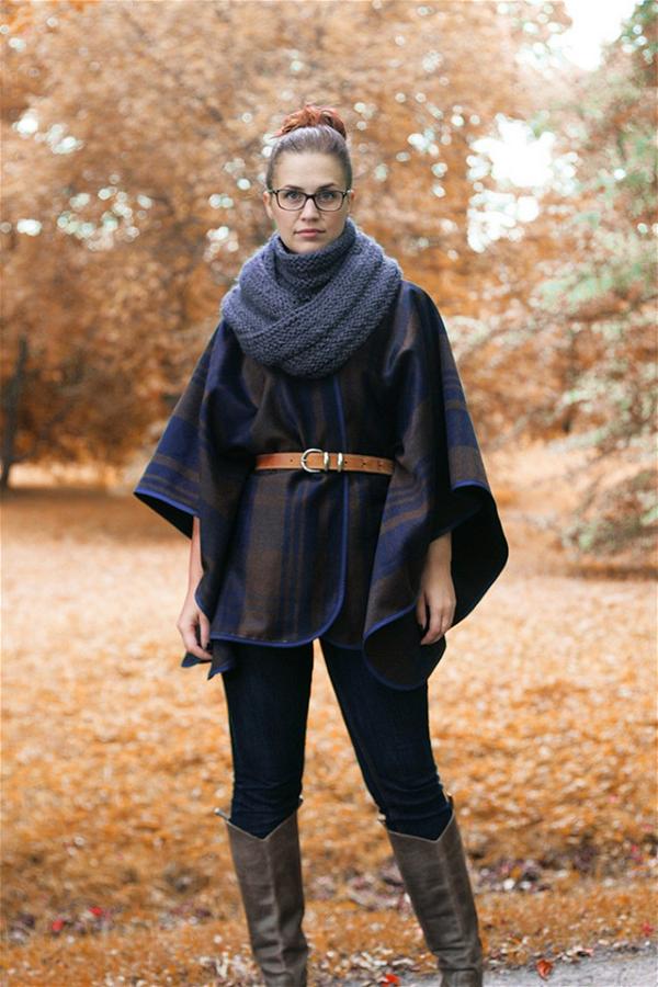 Wool Blanket Coat Cape Poncho