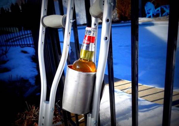 DIY Crutch Cup Holder