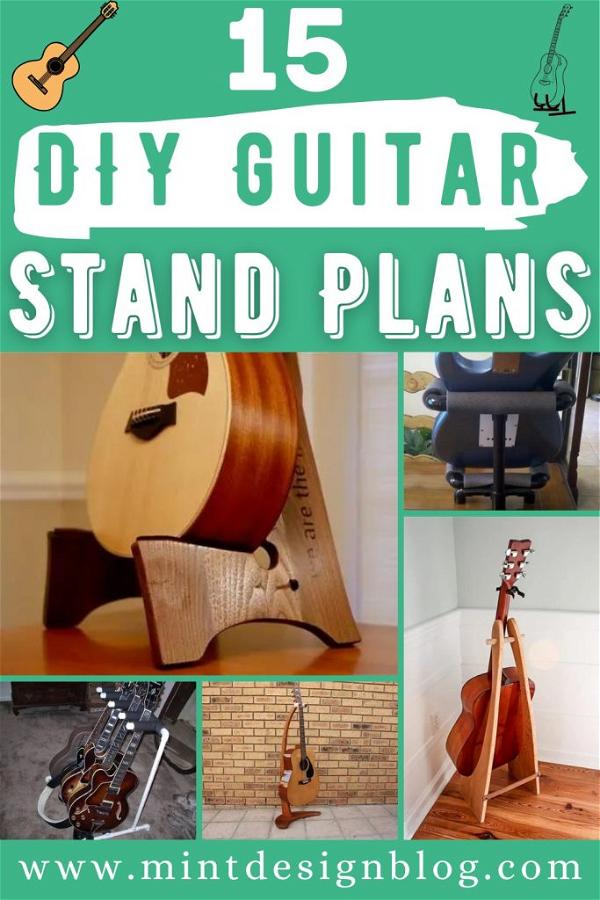 15 Free Diy Guitar Stand Plans To Keep Your Guitar Safe - Mint Design Blog