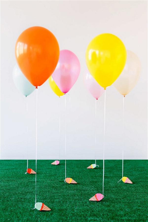 DIY Ice Cream Cone Balloon Weights