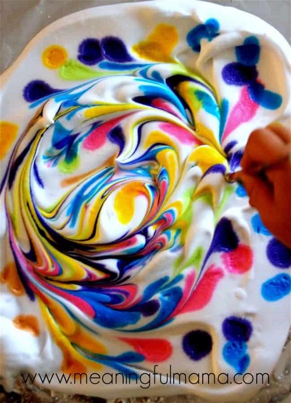 DIY Marbled Paper From Shaving Cream