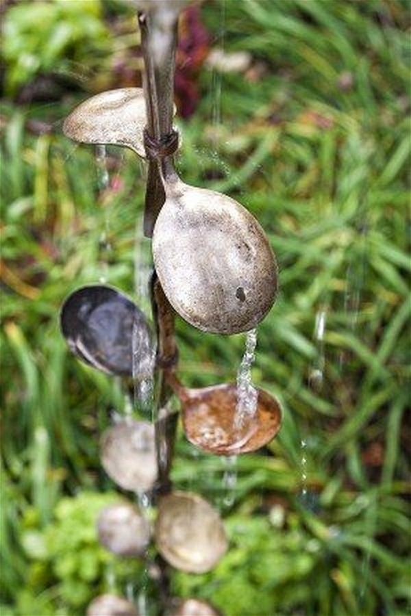 DIY Rain Chain Using Spoons