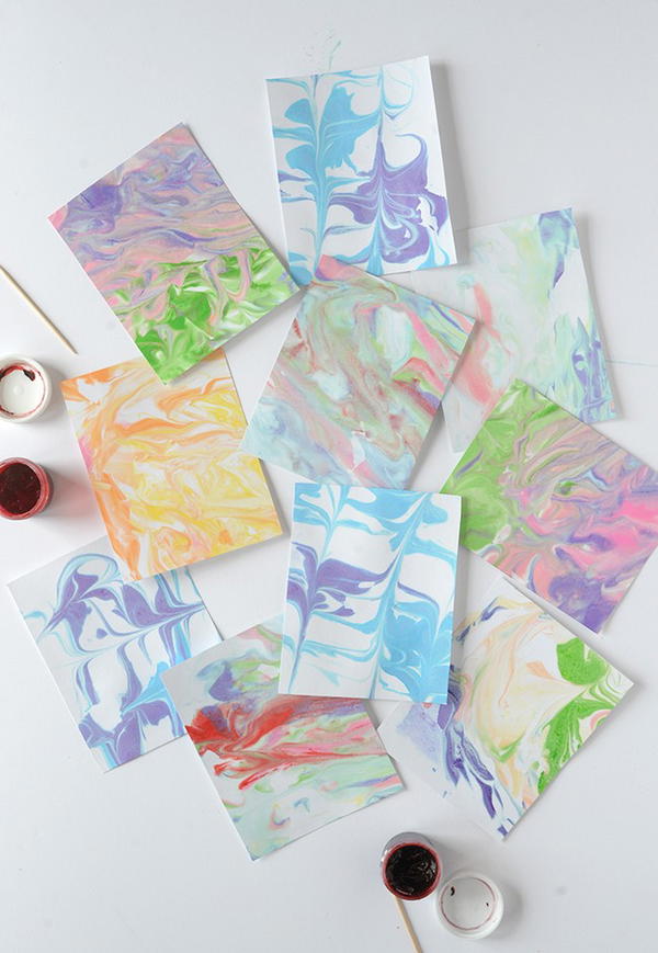 DIY Shaving Cream Marbled Paper