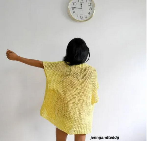 Lemonade Summer Crochet Kimono Cardigan