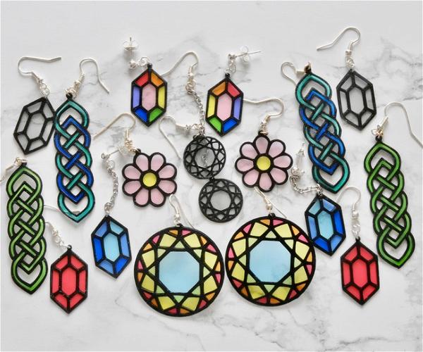 Paper Stained Glass Earrings