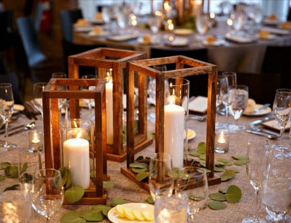 Wood Lantern Centerpieces