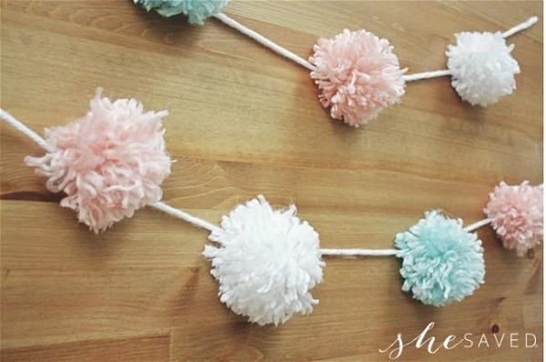 Yarn Pom Pom Garland Craft