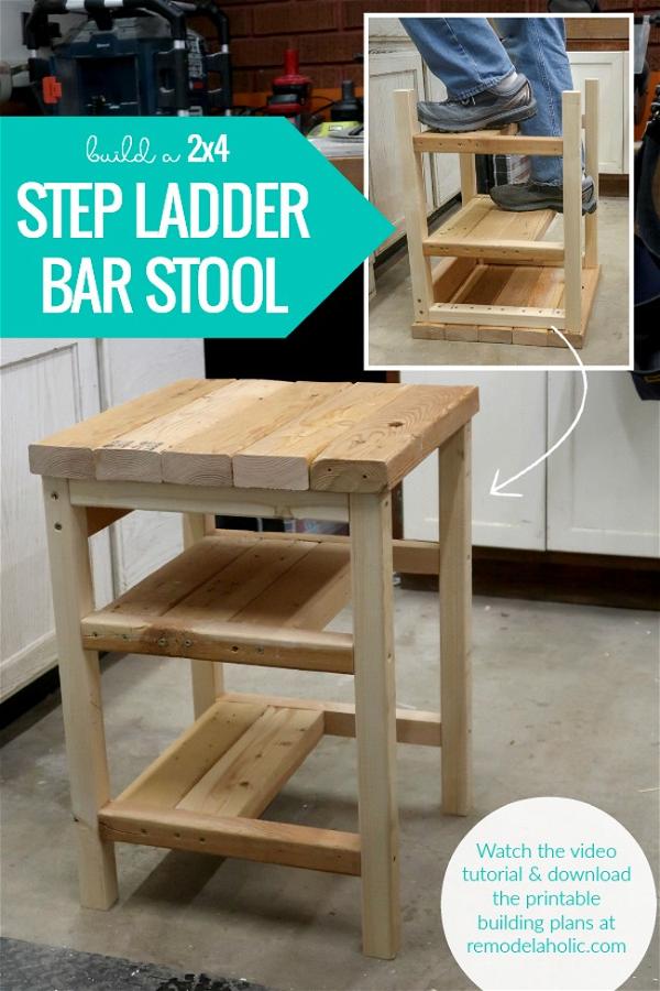 Build A Flip-over 2×4 Bar Stool Step Ladder