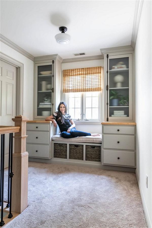 DIY Built In Bookcases Cabinets And Window Bench