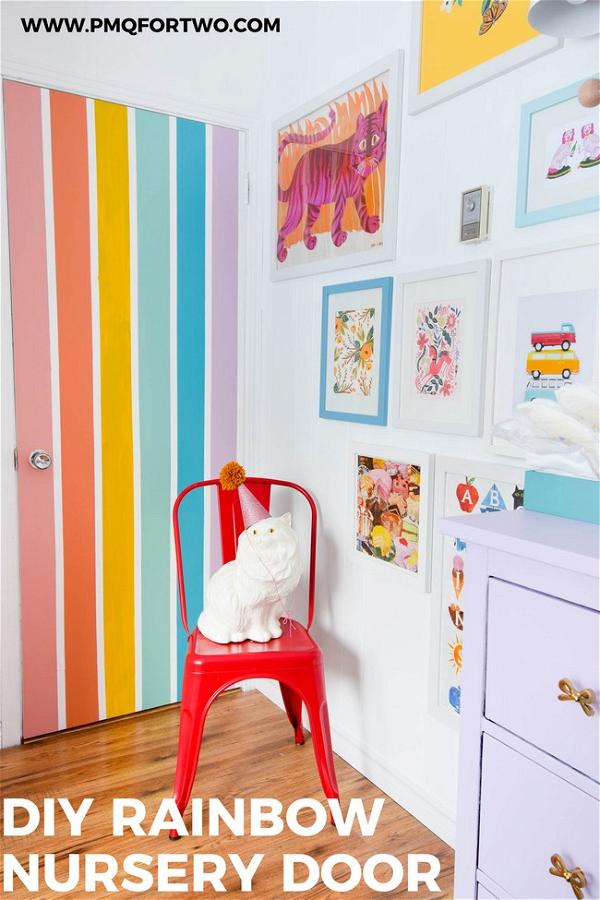 DIY Rainbow Nursery Door