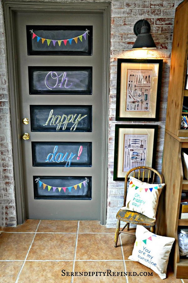 Easy DIY Chalkboard Door Art