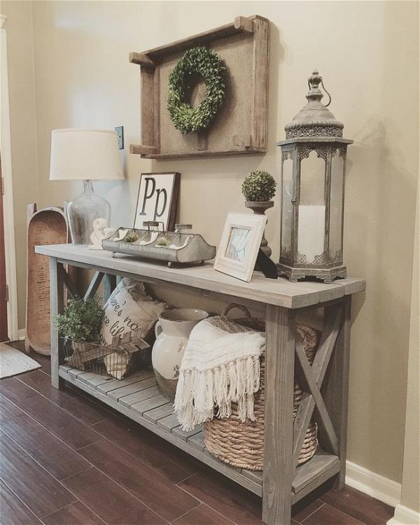 DIY Farmhouse Console Table