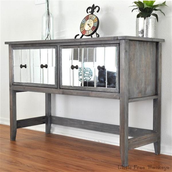 DIY Mirrored Console Table For Under $150